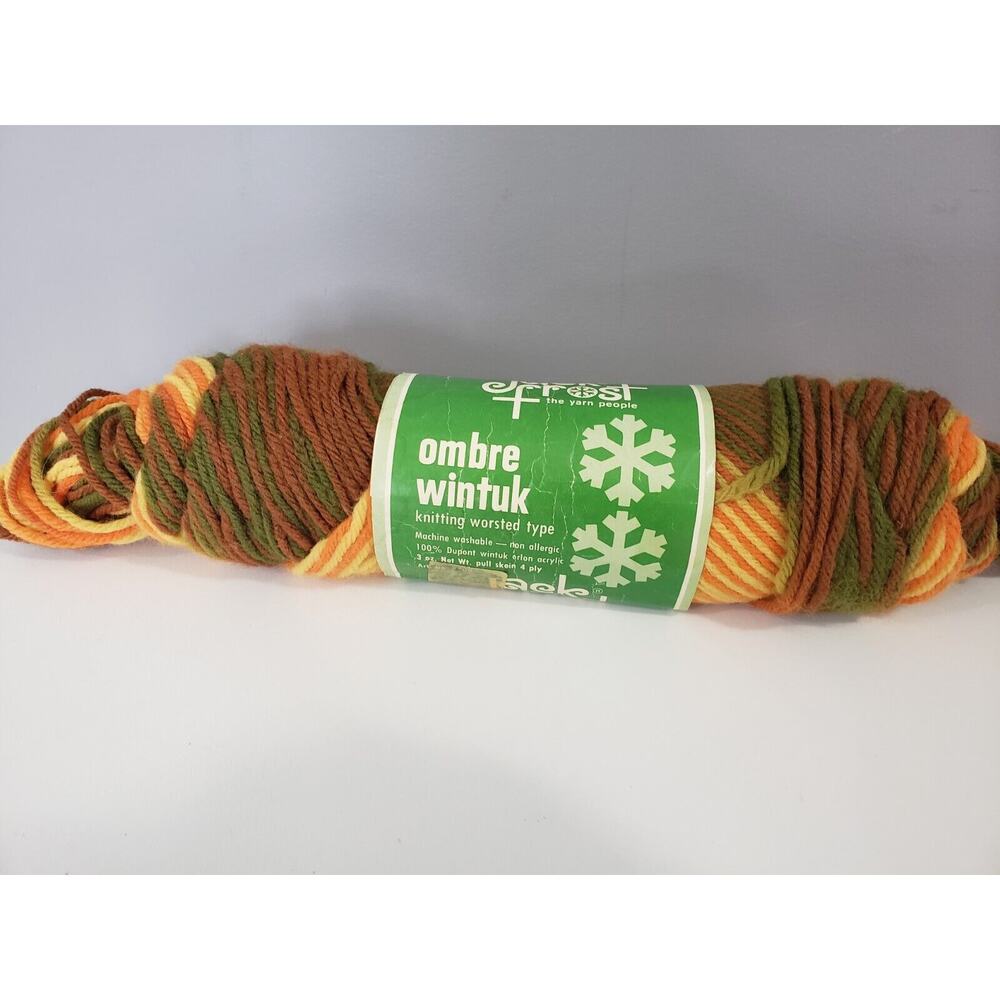 Vintage Jack Frost Ombre Wintuk Crochet Knitting Yarn Autumn LEAF fall green